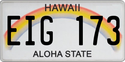 HI license plate EIG173