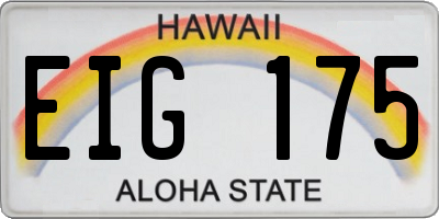 HI license plate EIG175
