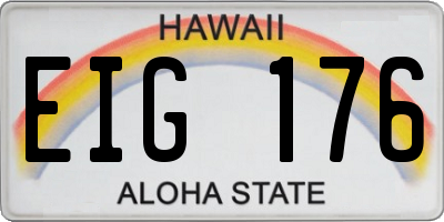 HI license plate EIG176