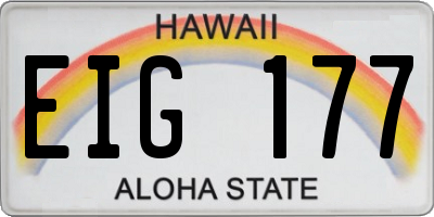 HI license plate EIG177