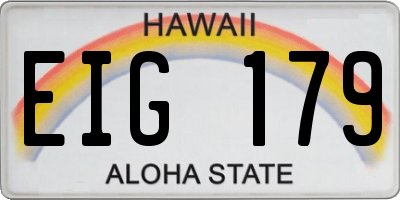 HI license plate EIG179
