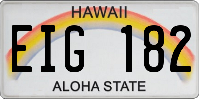 HI license plate EIG182