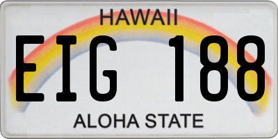 HI license plate EIG188