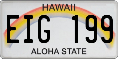 HI license plate EIG199