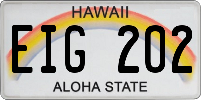 HI license plate EIG202