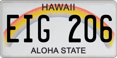HI license plate EIG206