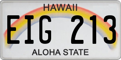 HI license plate EIG213