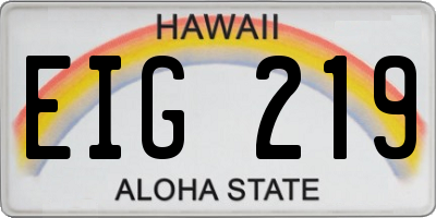 HI license plate EIG219