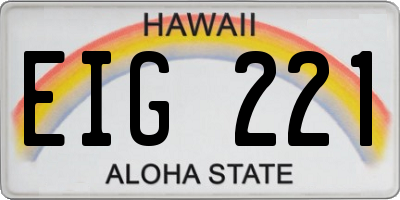 HI license plate EIG221