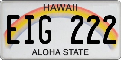 HI license plate EIG222