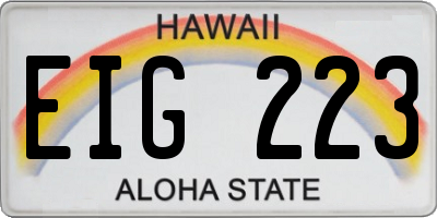 HI license plate EIG223