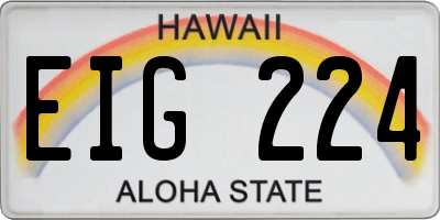 HI license plate EIG224