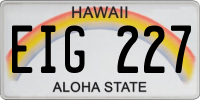 HI license plate EIG227