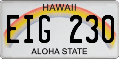 HI license plate EIG230