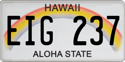 HI license plate EIG237