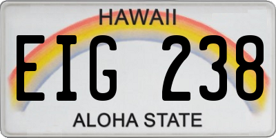 HI license plate EIG238