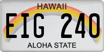 HI license plate EIG240