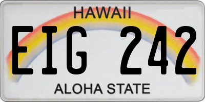 HI license plate EIG242