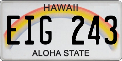 HI license plate EIG243