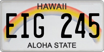 HI license plate EIG245