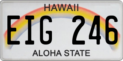 HI license plate EIG246