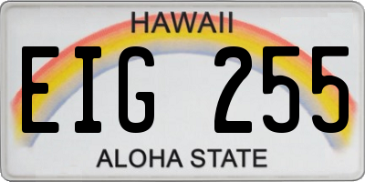 HI license plate EIG255