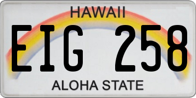 HI license plate EIG258