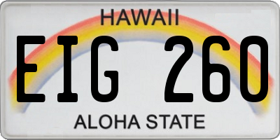 HI license plate EIG260