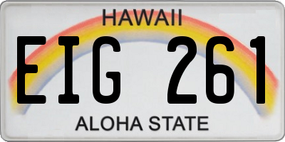 HI license plate EIG261