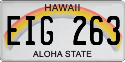 HI license plate EIG263