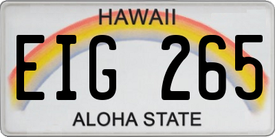 HI license plate EIG265