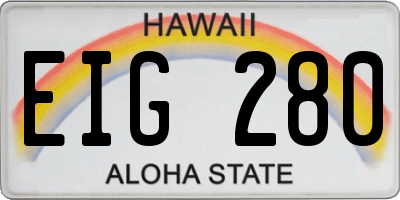 HI license plate EIG280