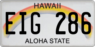 HI license plate EIG286