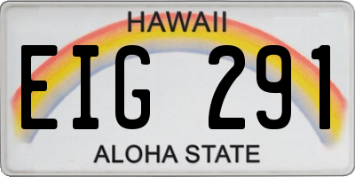 HI license plate EIG291