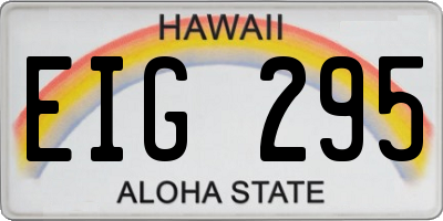 HI license plate EIG295
