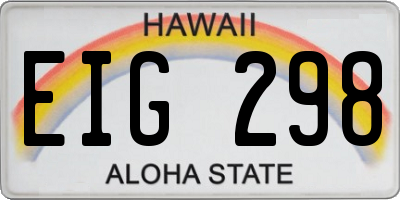 HI license plate EIG298