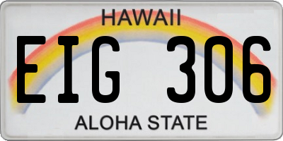 HI license plate EIG306