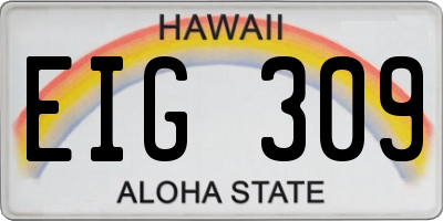 HI license plate EIG309