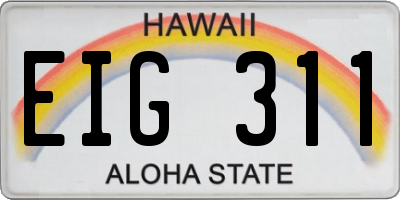 HI license plate EIG311