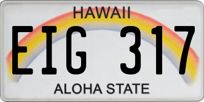 HI license plate EIG317