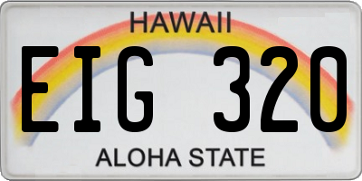 HI license plate EIG320