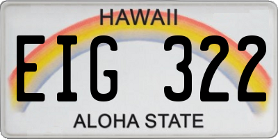 HI license plate EIG322