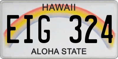 HI license plate EIG324
