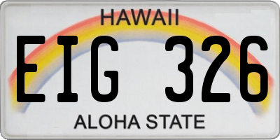 HI license plate EIG326