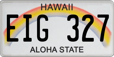 HI license plate EIG327