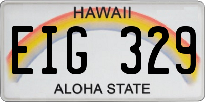 HI license plate EIG329