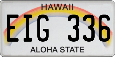 HI license plate EIG336