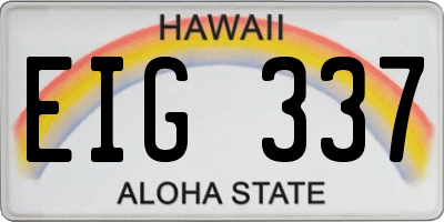HI license plate EIG337