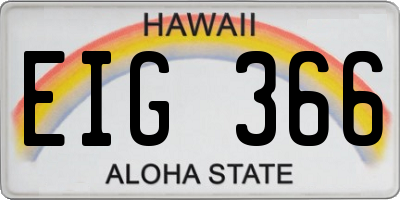 HI license plate EIG366
