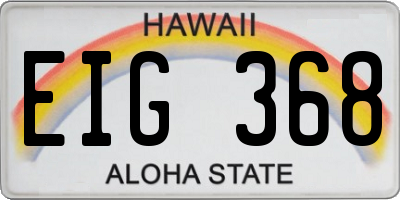 HI license plate EIG368
